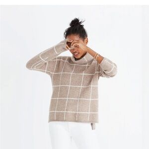 Madewell Windowpane Turtleneck Sweater
